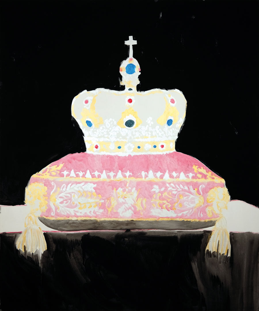 silke markefka 2013 krone schwarz 180x150cm acryl lwworkshop obersendling